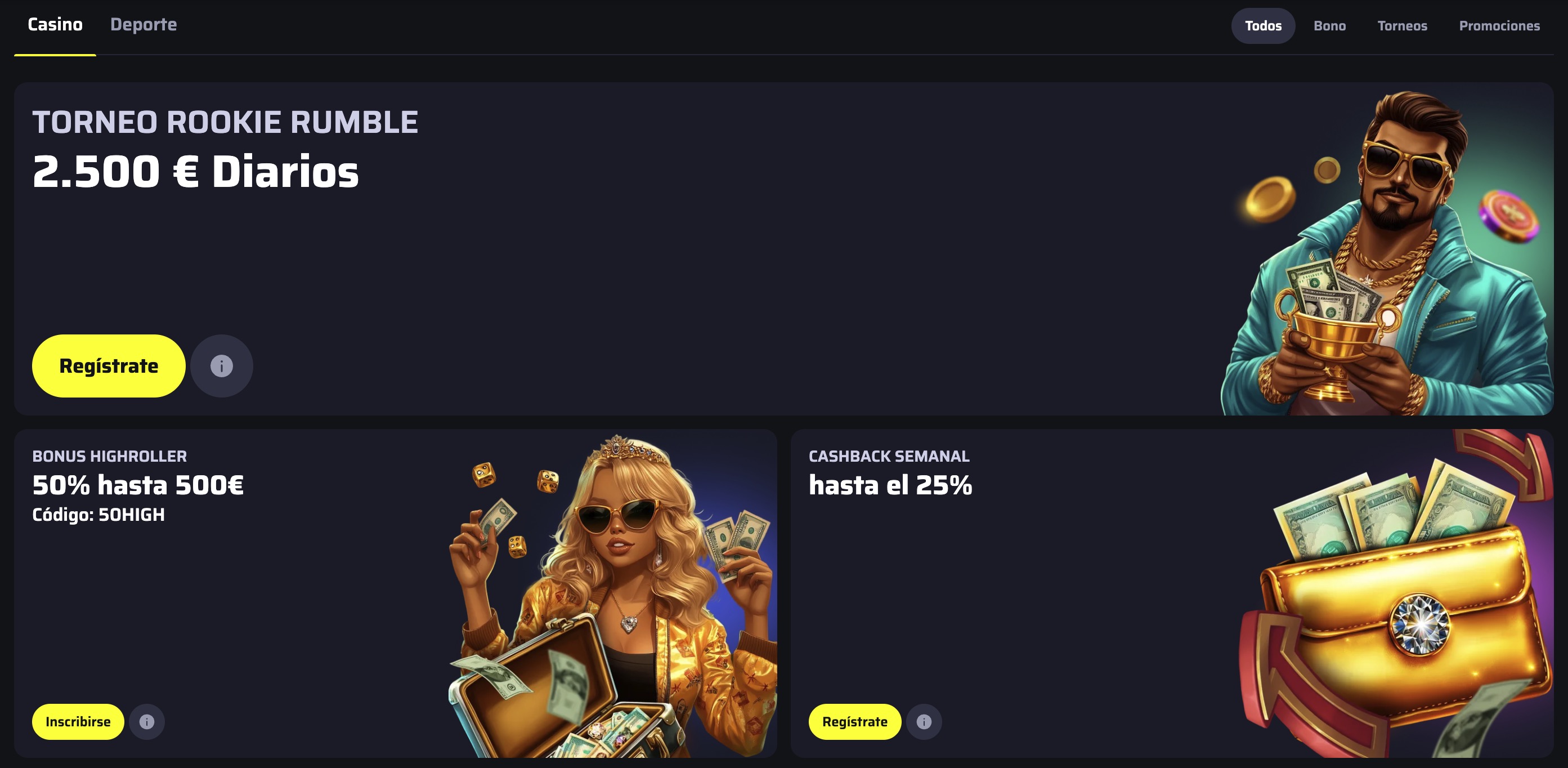 Promotions page